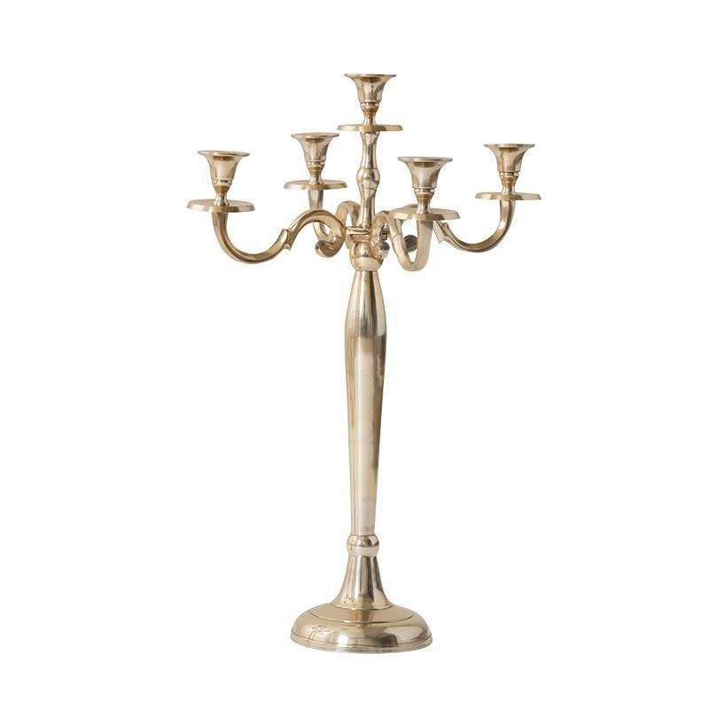 Gold and Silver Metal Candelabra for 5 Candles