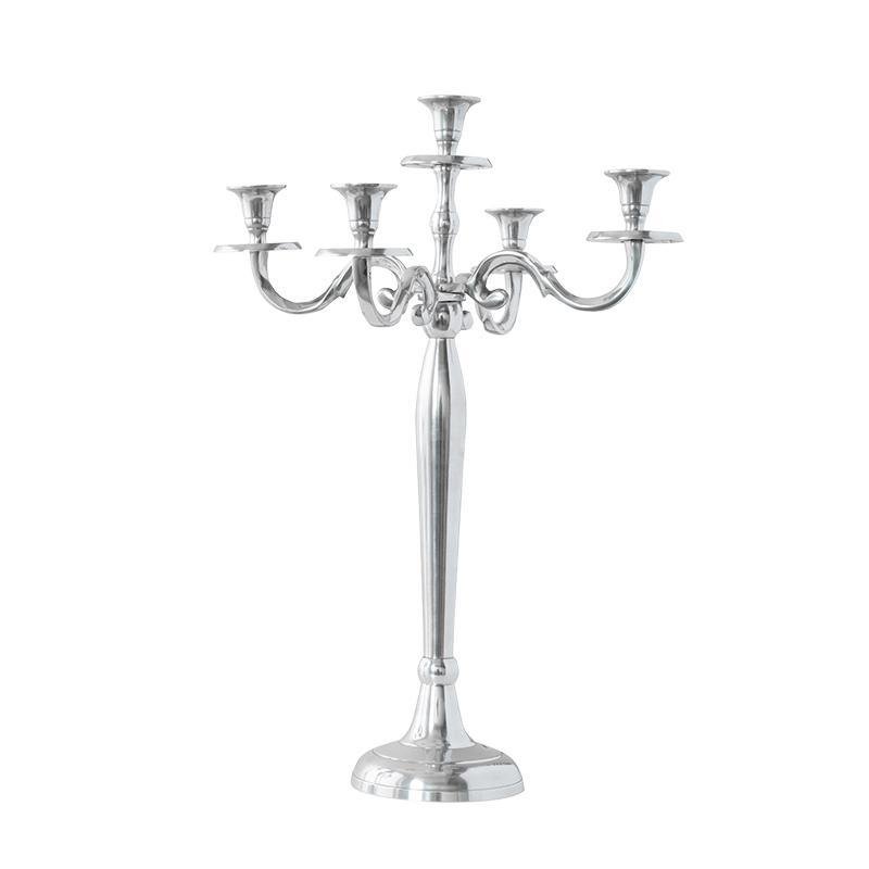 Gold and Silver Metal Candelabra for 5 Candles