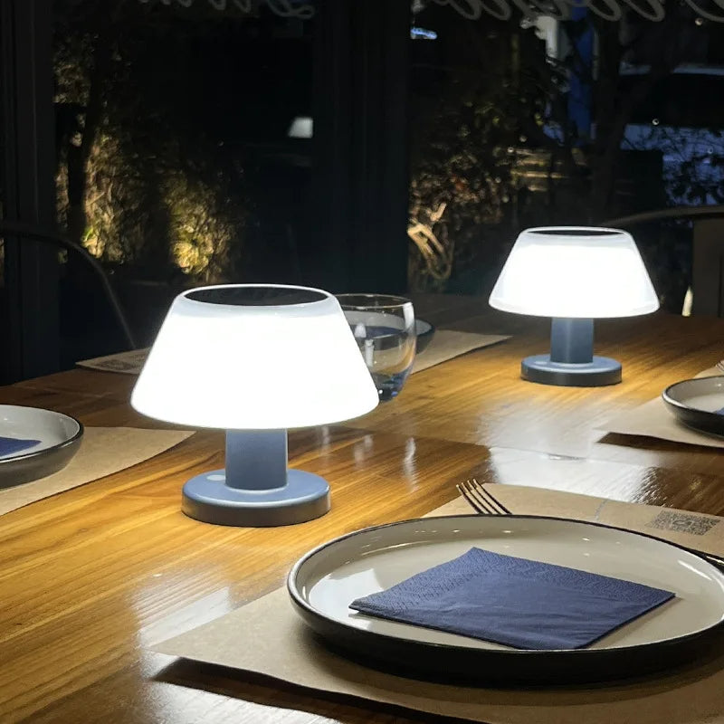 Solar-Powered Table Light for Indoor and Outdoor Use