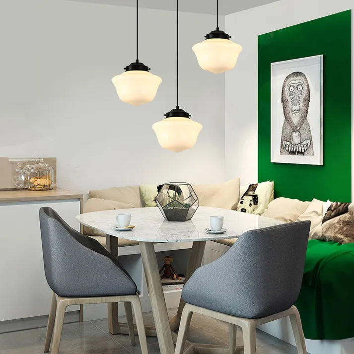 Geometric Pendant Lamp in Matte Glass Finish