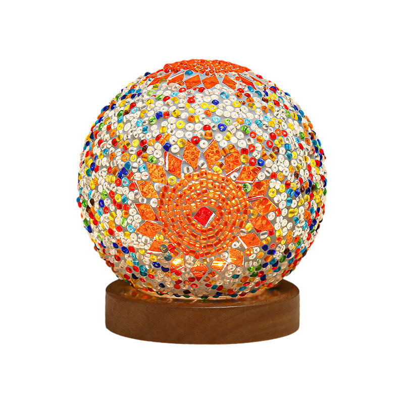 Bohemian Mosaic Glass Table Lamp with Dimmable LED