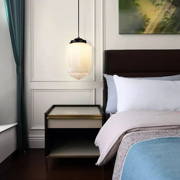 Geometric Pendant Lamp in Matte Glass Finish