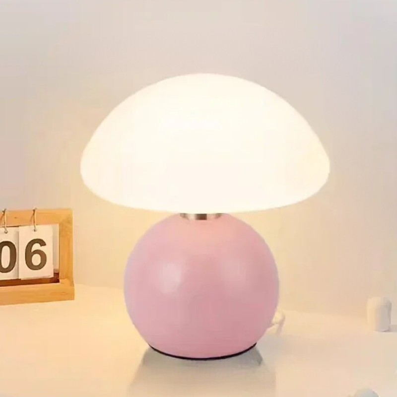 Cream Ceramic Mushroom Table Lamp for a Soft Glow