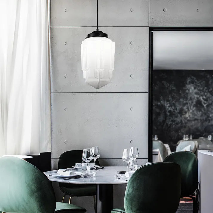 Geometric Pendant Lamp in Matte Glass Finish