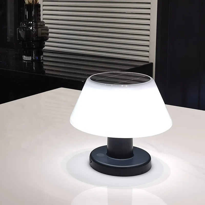 Solar-Powered Table Light for Indoor and Outdoor Use
