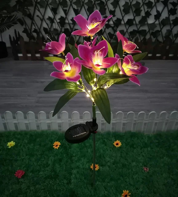 7-Head Solar Outdoor Lamp for Pathway Lighting