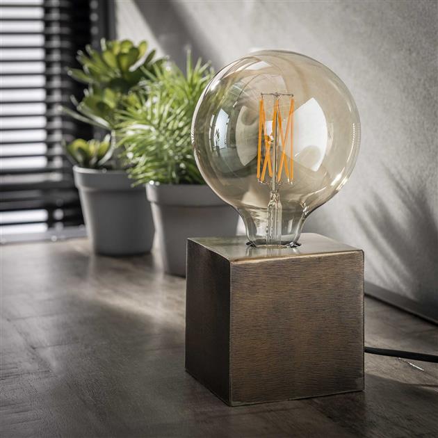 Bronze and Black Industrial Metal Table Lamp