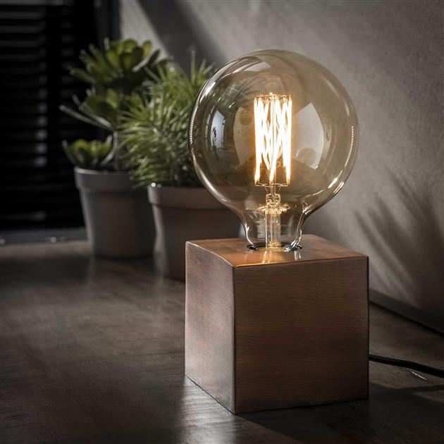 Bronze and Black Industrial Metal Table Lamp