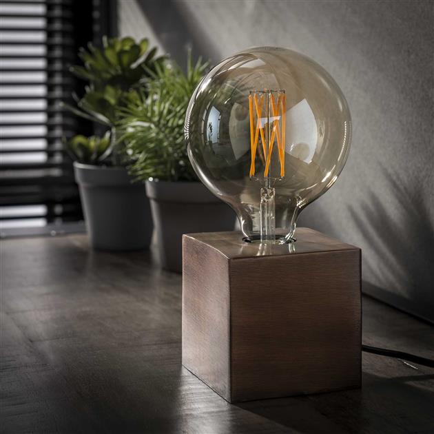 Bronze and Black Industrial Metal Table Lamp