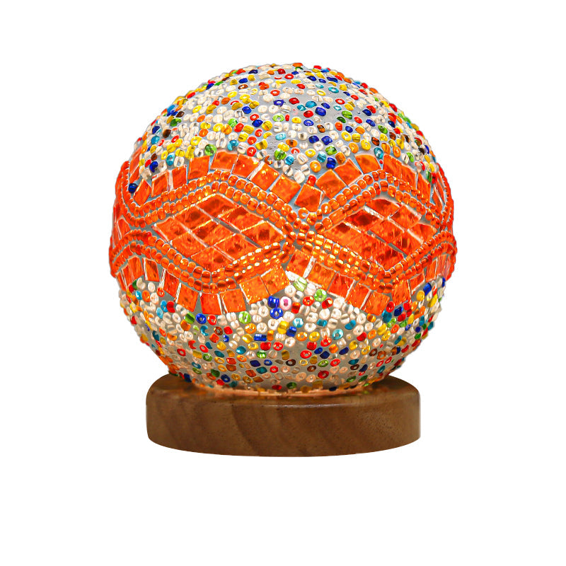 Bohemian Mosaic Glass Table Lamp with Dimmable LED
