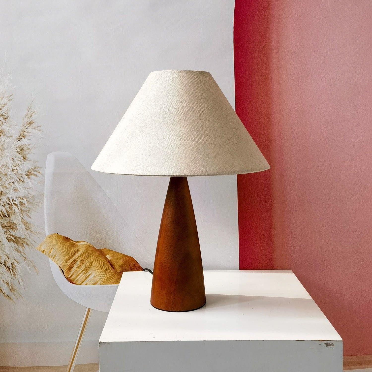 Wooden Table Lamp with Classic Design