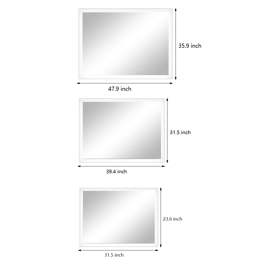 102x81 cm Dimmable LED Bathroom Mirror with Touch Memory