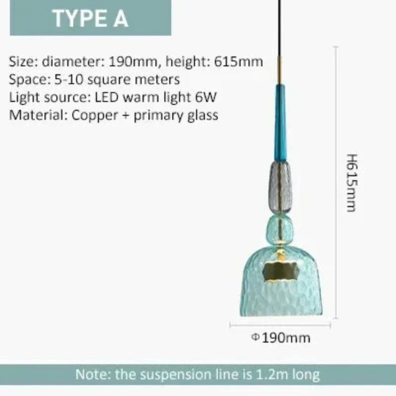 Glass Hanging Lamp for Artistic Ambience