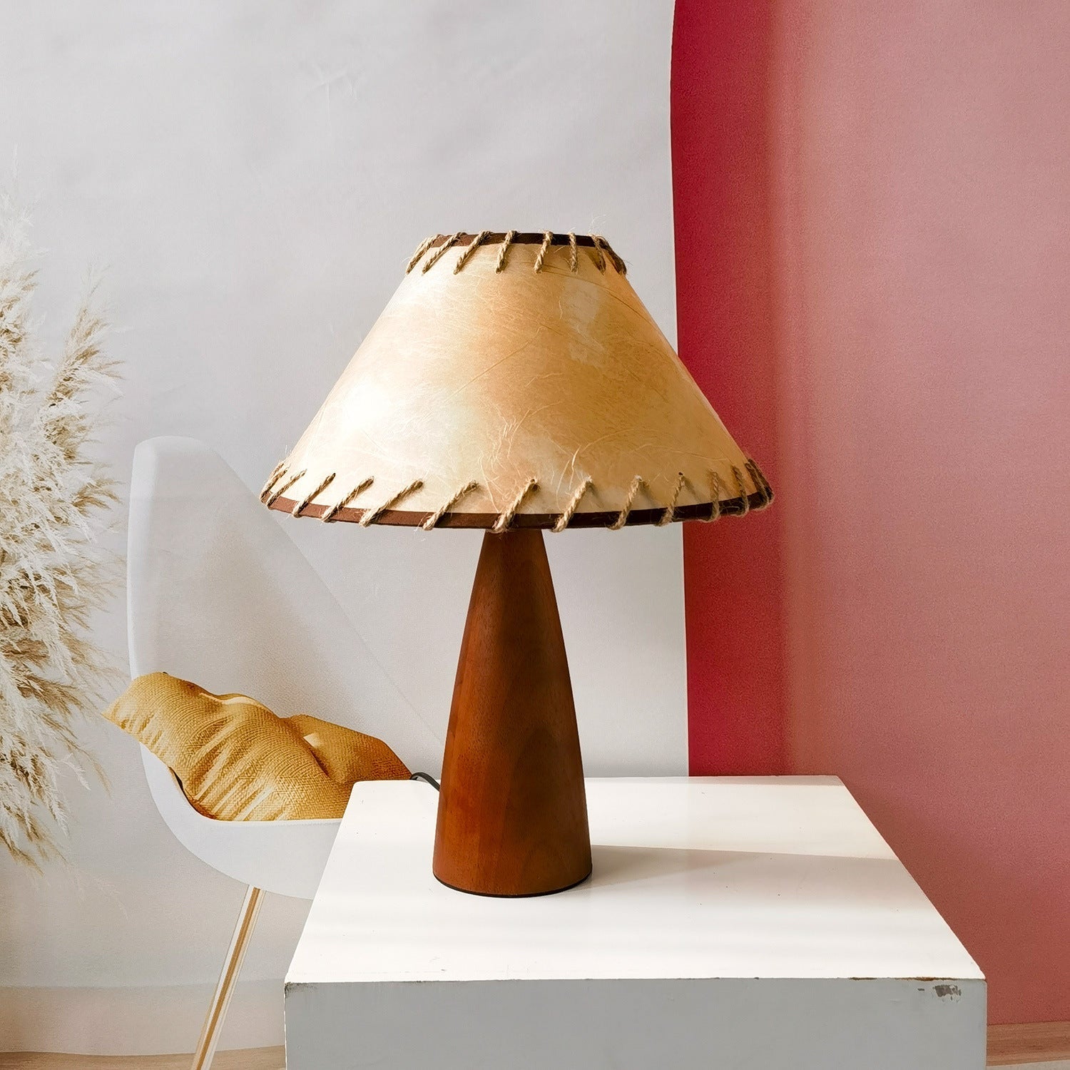 Wooden Table Lamp with Classic Design