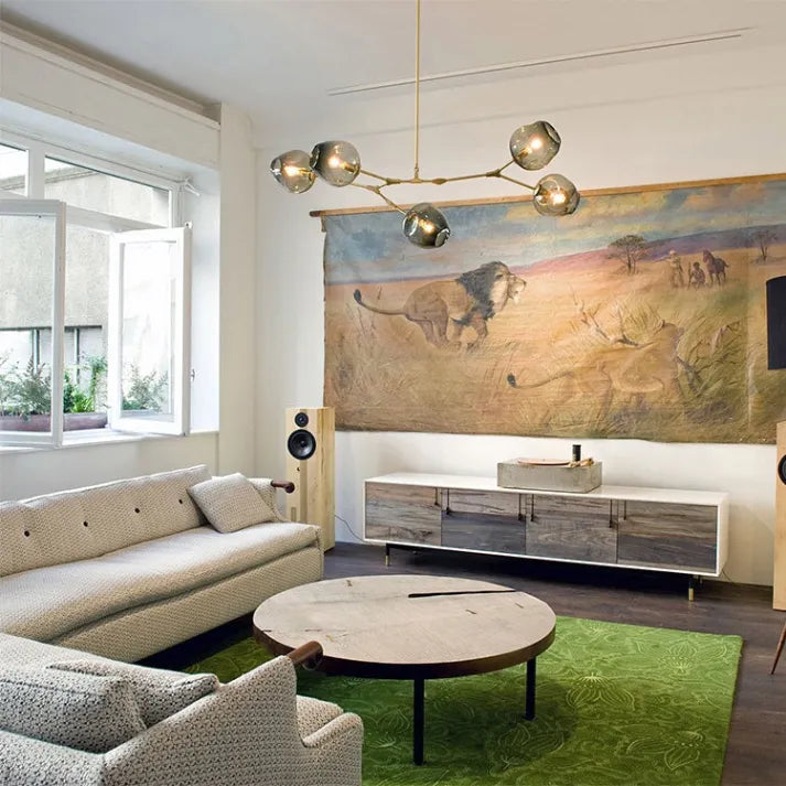 Sputnik Pendant Lamp with Glass Bubble Accents