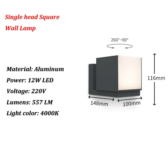 Weatherproof LED Wall Lamp for Exterior Spaces