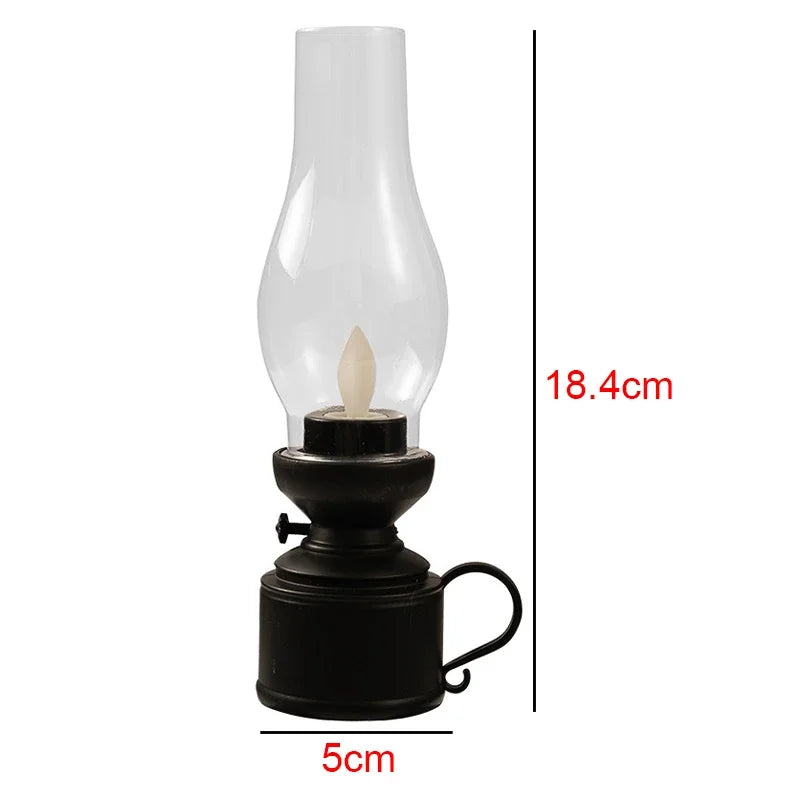 Retro Kerosene-Style LED Table Lamp for Cozy Decor
