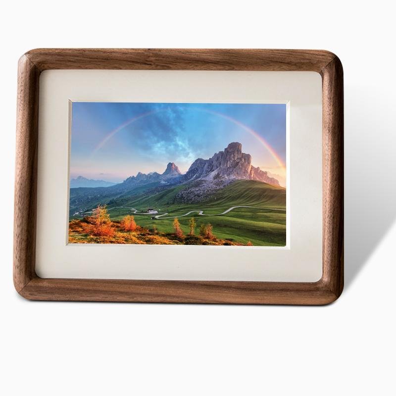 10x15 cm Wooden Picture Frame - Nut Brown Finish