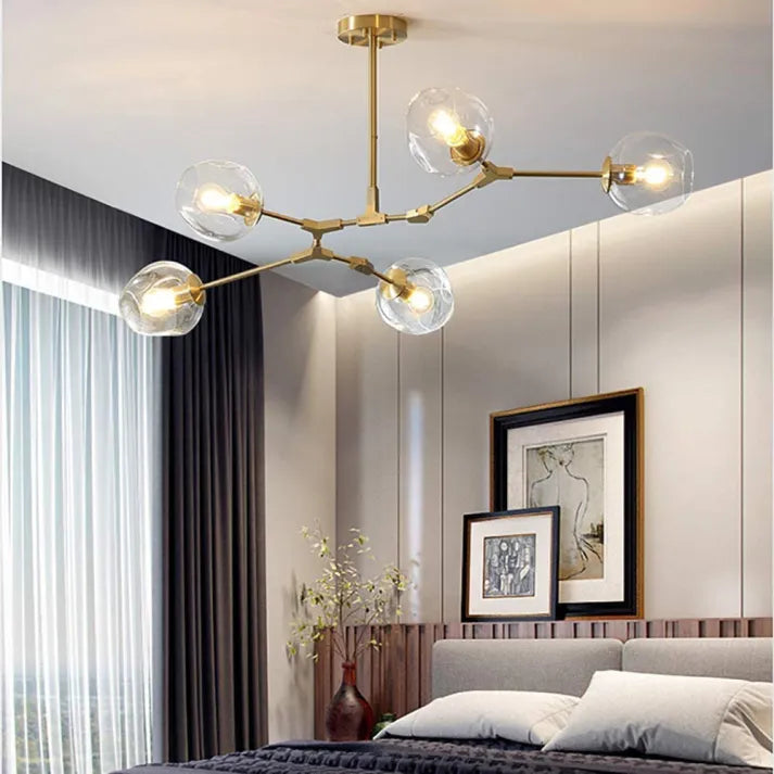 Sputnik Pendant Lamp with Glass Bubble Accents