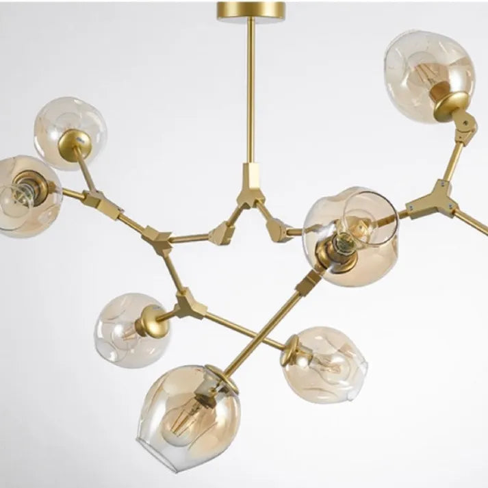 Sputnik Pendant Lamp with Glass Bubble Accents