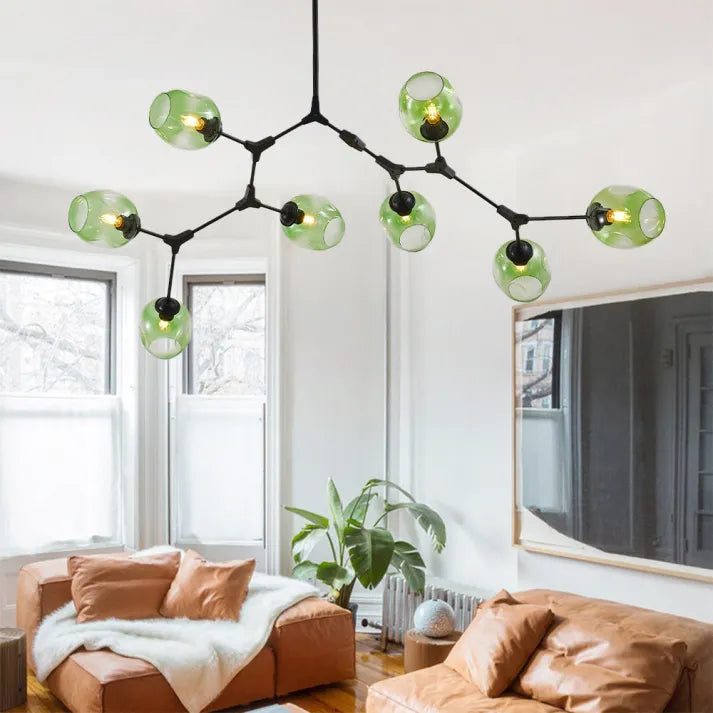 Sputnik Pendant Lamp with Glass Bubble Accents
