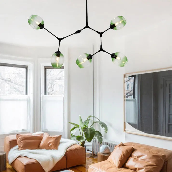 Sputnik Pendant Lamp with Glass Bubble Accents