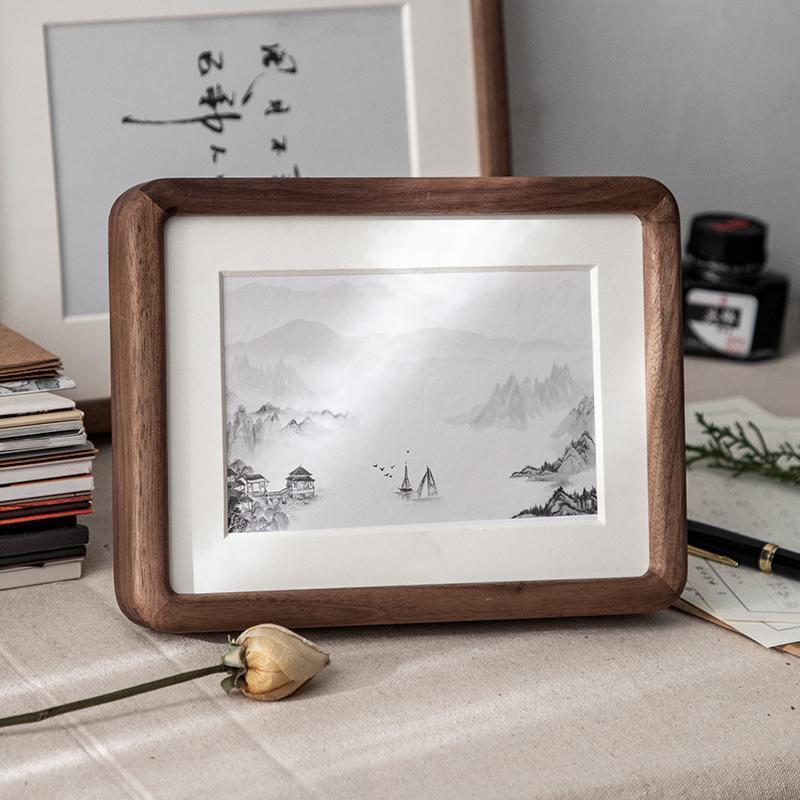 10x15 cm Wooden Picture Frame - Nut Brown Finish
