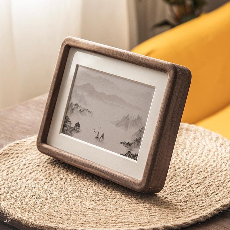 10x15 cm Wooden Picture Frame - Nut Brown Finish