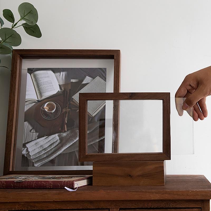 10x15 cm Wall-Mounted Picture Frame - Nut Brown Wood