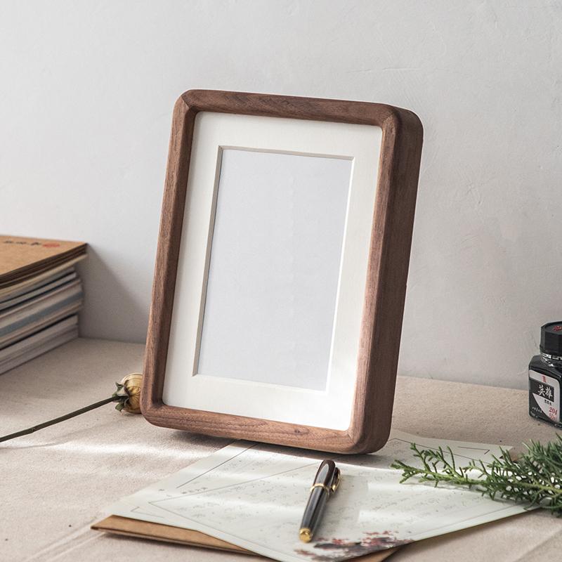 10x15 cm Wooden Picture Frame - Nut Brown Finish