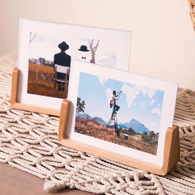 10x15 cm Wooden Picture Frame with Base Stand