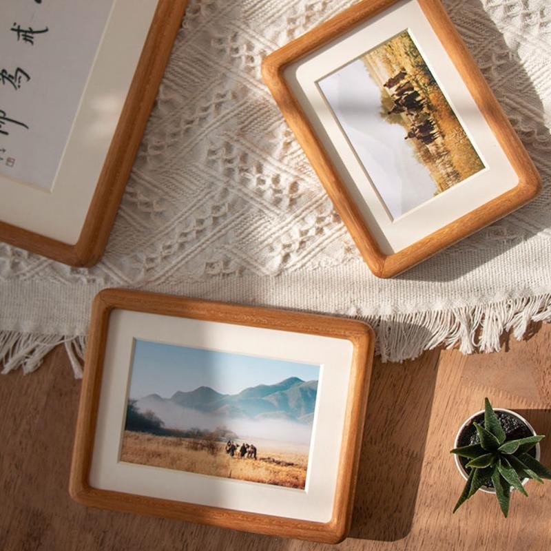 10x15 cm Wooden Picture Frame - Nut Brown Finish