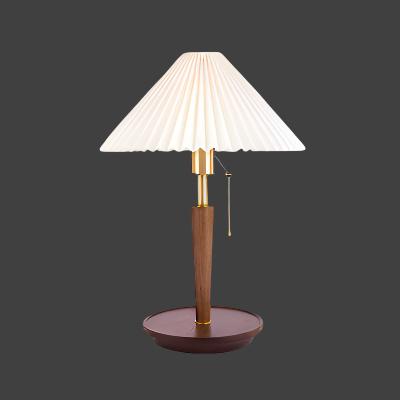Pleated Wooden Table Lamp for Warm Interiors