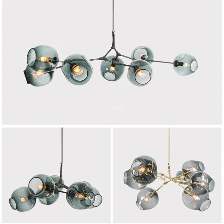 Sputnik Pendant Lamp with Glass Bubble Accents