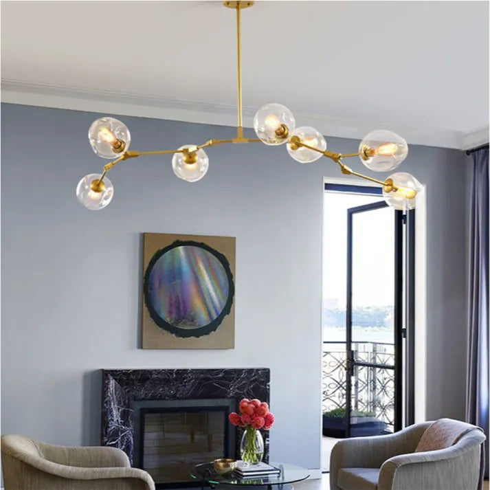 Sputnik Pendant Lamp with Glass Bubble Accents