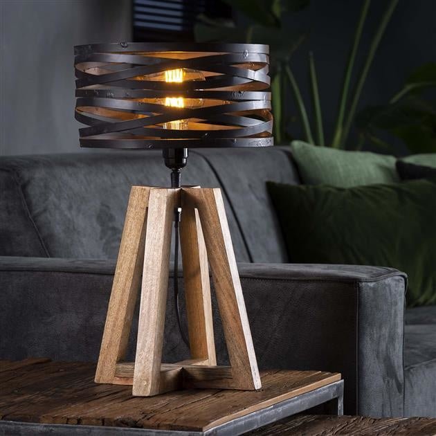 Industrial Wooden Table Lamp for Modern Homes