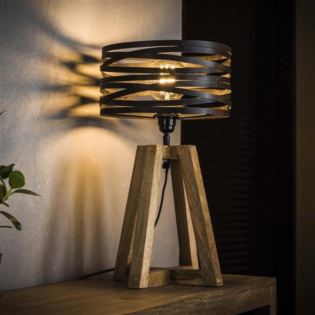 Industrial Wooden Table Lamp for Modern Homes