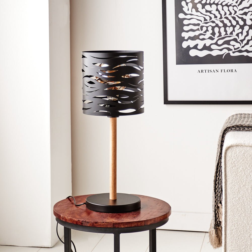 Black Metal Table Lamp for a Modern Glow