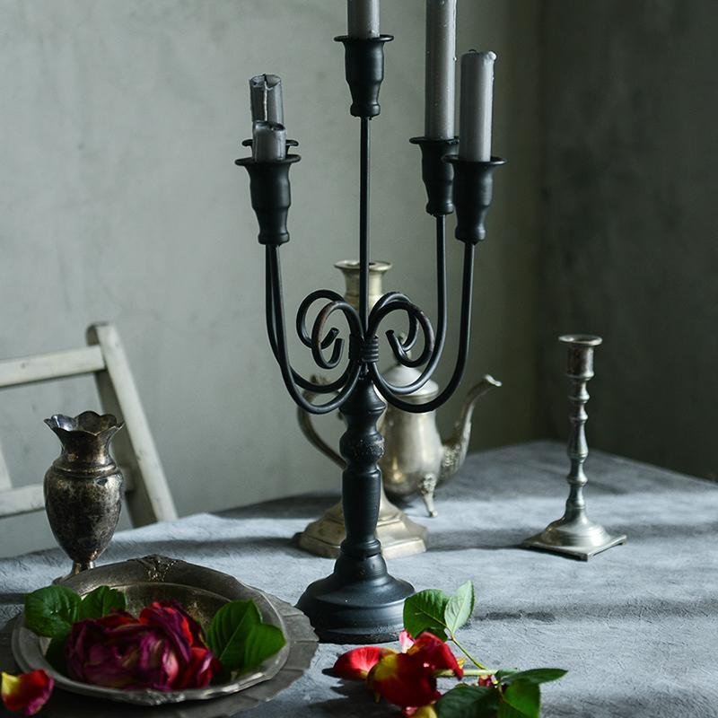 Antique Metal Candle Holder for 5 Candles