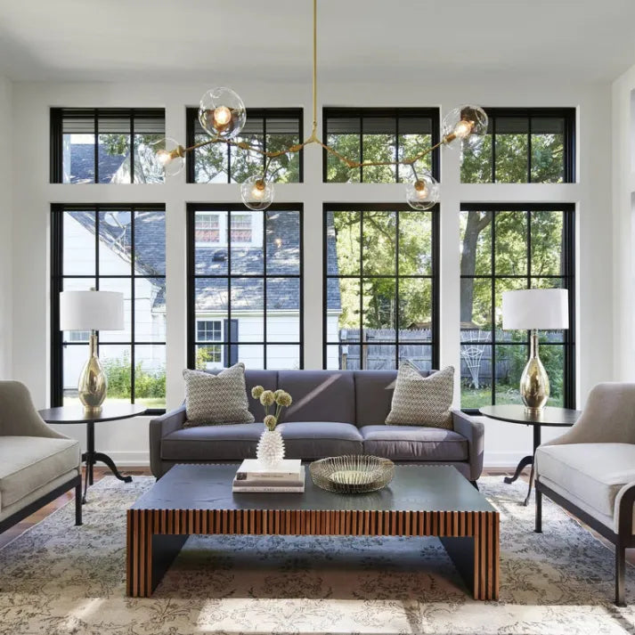 Sputnik Pendant Lamp with Glass Bubble Accents