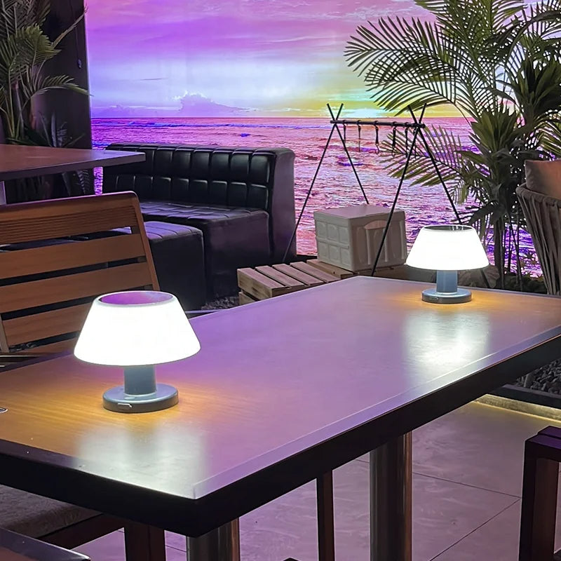Solar-Powered Table Light for Indoor and Outdoor Use