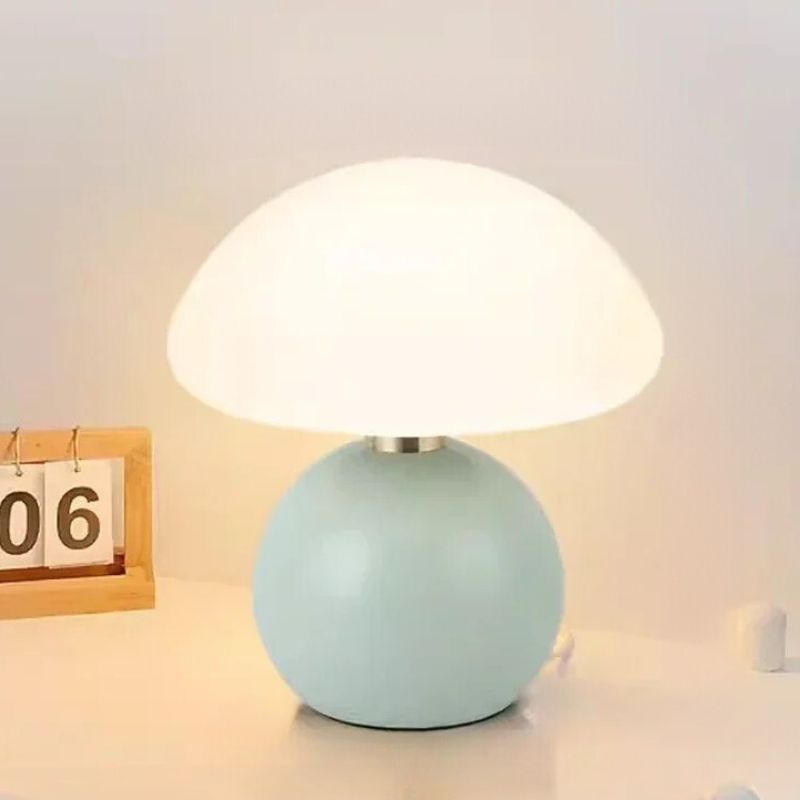Cream Ceramic Mushroom Table Lamp for a Soft Glow