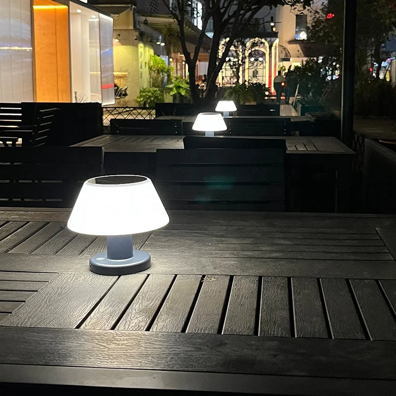 Solar-Powered Table Light for Indoor and Outdoor Use