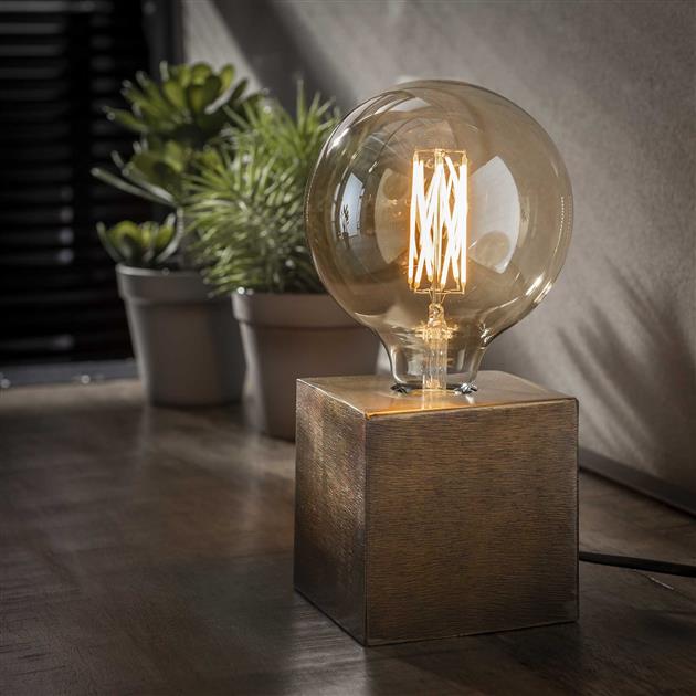 Bronze and Black Industrial Metal Table Lamp