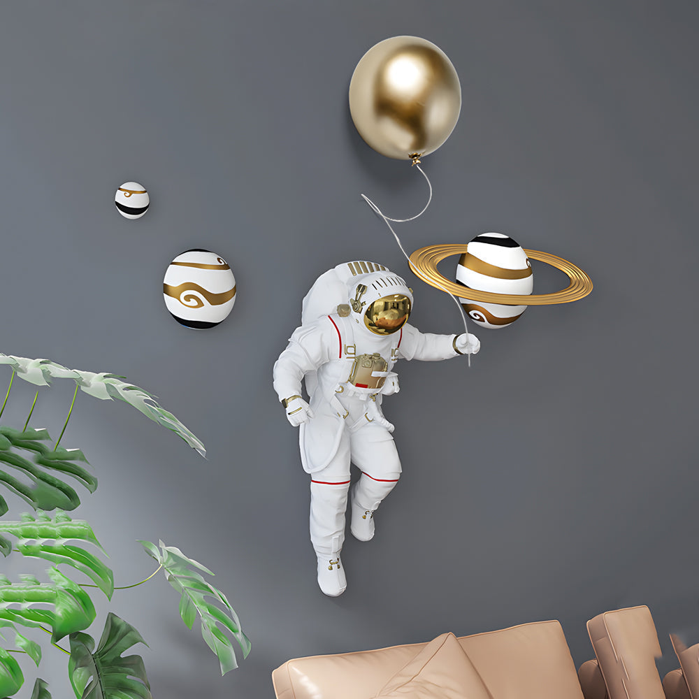 Astronaut and Planet Resin Wall Art Decor