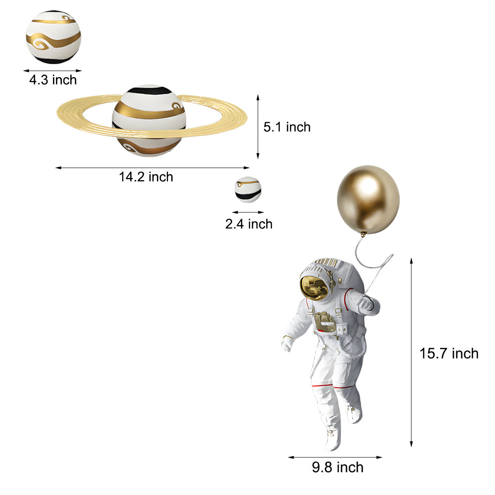 Astronaut and Planet Resin Wall Art Decor