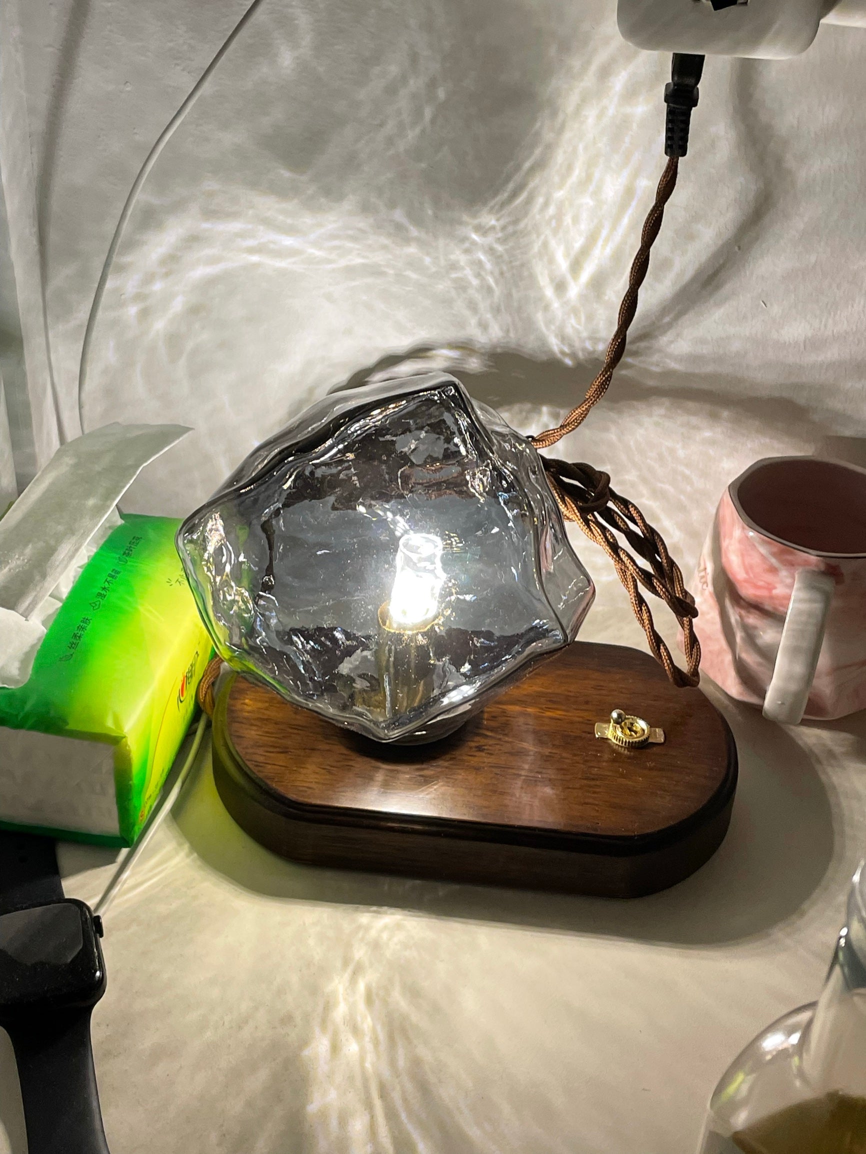 Frosted Glass Motion-Sensor Table Lamp