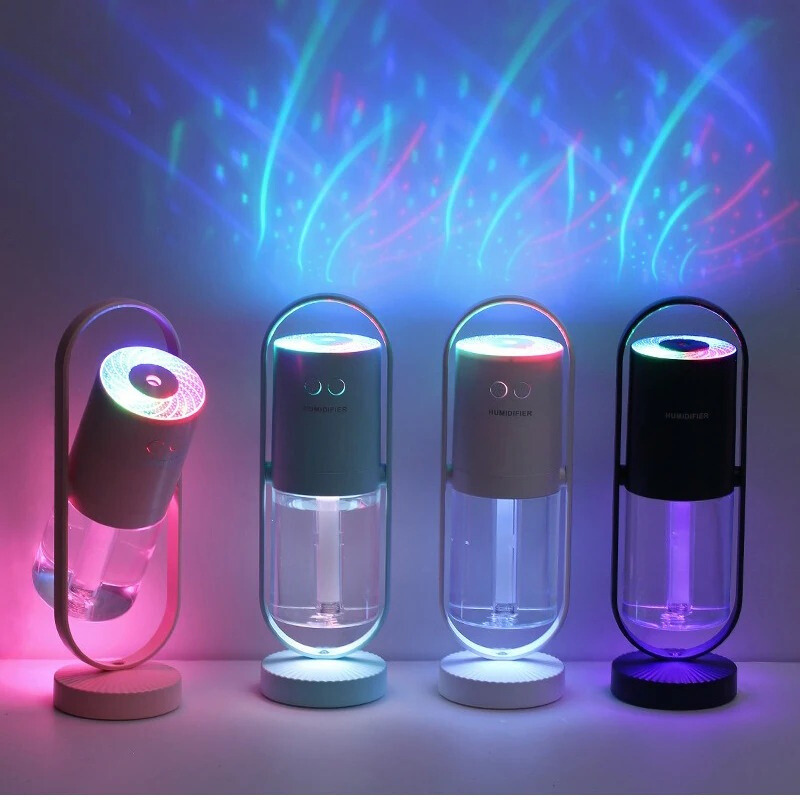 Rotating LED Night Light with Humidifier Function