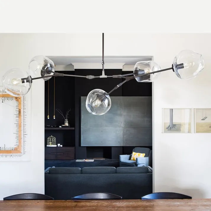 Sputnik Pendant Lamp with Glass Bubble Accents