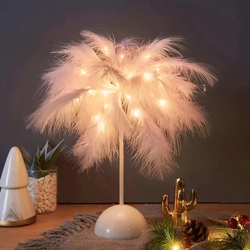 Feather Table Lamp for a Dreamy Ambience